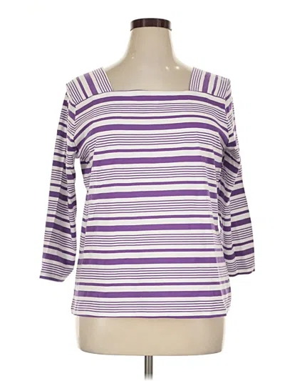 Pre-owned Appleseeds 3/4 Sleeve Top Purple Boatneck Tops