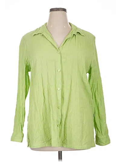Pre-owned Appleseeds Long Sleeve Blouse In Green