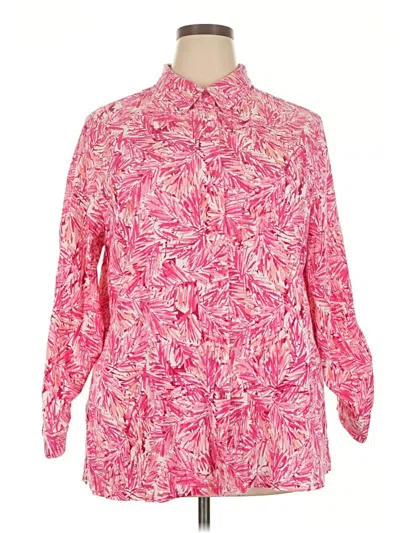 Pre-owned Appleseeds Long Sleeve Blouse In Pink