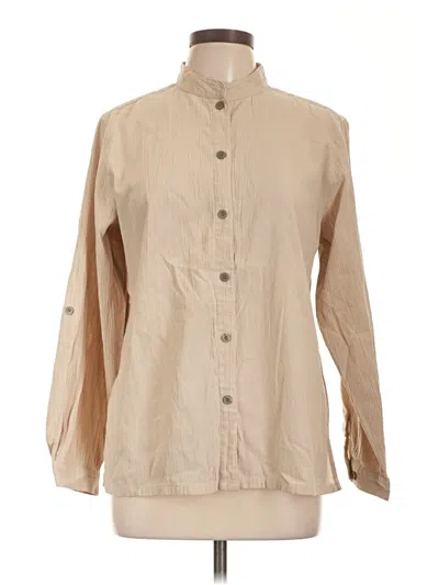 Pre-owned Appleseeds Long Sleeve Blouse In Tan