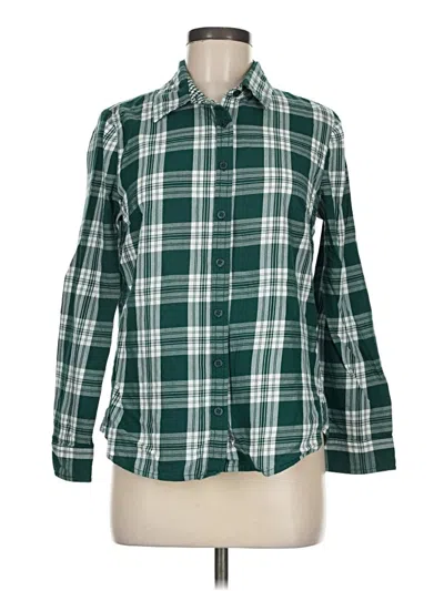 Pre-owned Appleseeds Long Sleeve Button Down Shirt In Green