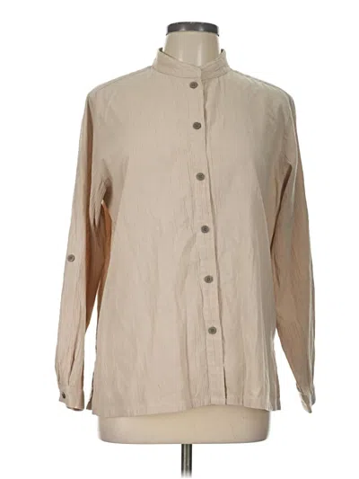 Pre-owned Appleseeds Long Sleeve Button Down Shirt In Tan