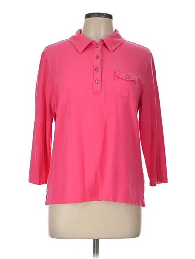 Pre-owned Appleseeds Long Sleeve Polo Shirt In Pink