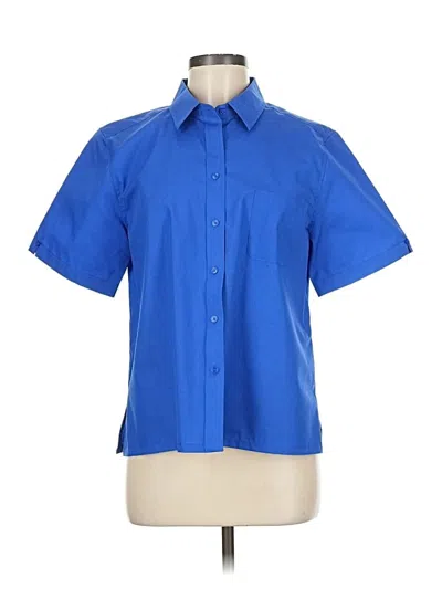 Pre-owned Appleseeds Short Sleeve Blouse In Blue
