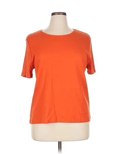 Pre-owned Appleseeds Short Sleeve Top Orange Scoop Neck Tops