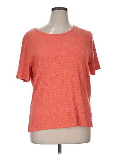 Pre-owned Appleseeds Short Sleeve Top Orange Scoop Neck Tops