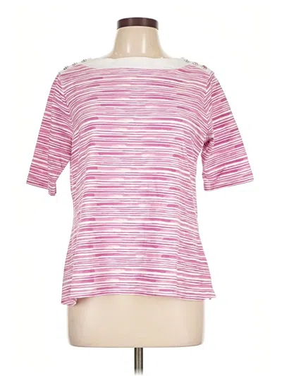 Pre-owned Appleseeds Short Sleeve Top Pink Boatneck Tops