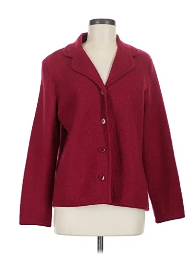 Pre-owned Appleseeds Wool Cardigan Sweater In Burgundy