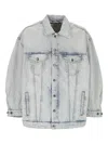 Applied Art Forms Buttoned Faded-effect Jacket In Gray