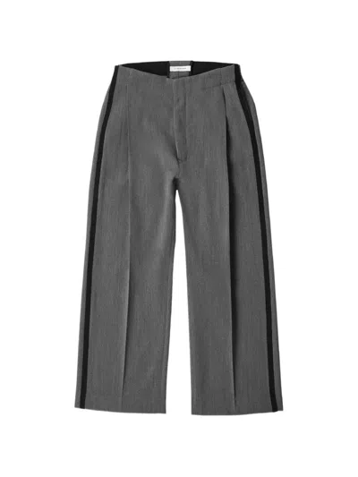 Applied Art Forms Stripe Pleated Trousers In Gray