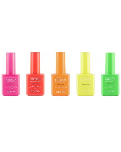 Aprés Nail Unisex 0.5oz French Manicure Gel Neon Ombre Set In Multi