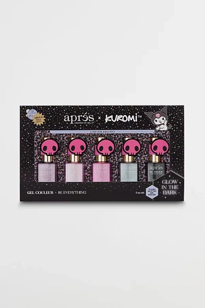 Aprés Nail X Sanrio Flash Glitter Gel Couleur Set In Kuromi Naughty And Nice Glow/in/the At Urban Outfitters