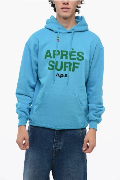 Après Surf Cotton Blend Hoodie With Velvet Logo In Blue