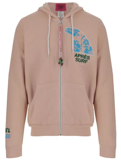Après Surf Apres Surf Cotton Blend Sweatshirt With Logo In Pink