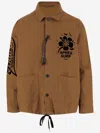 Après Surf Apres Surf Cotton Jacket With Logo Print In Marrone Chiaro