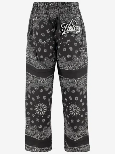 Après Surf Apres Surf Cotton Pants With Bandana Pattern In Black