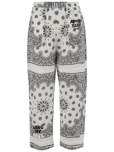 Après Surf Apres Surf Cotton Pants With Bandana Pattern In White