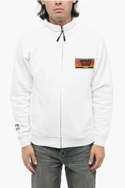 Après Surf Fleeced-cotton Maxi Sweatshirt With Zip Closure In White