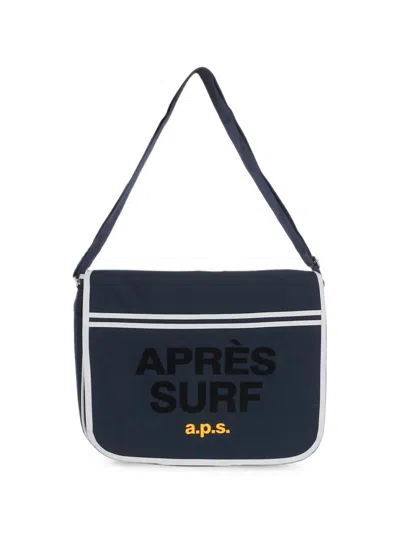 Après Surf Logo-print Contrast-trim Shoulder Bag In Blue