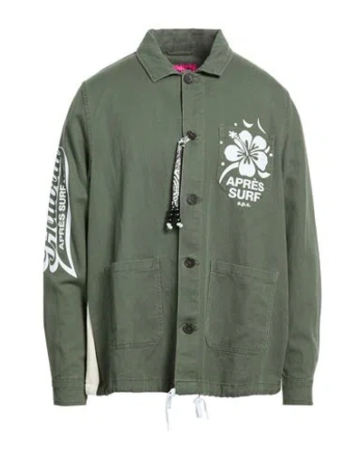 Après Surf Man Shirt Military Green Size S Cotton