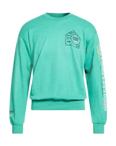 Après Surf Man Sweatshirt Light Green Size M Cotton, Polyester