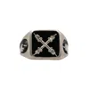Après Youth Women's Black / Silver Introvert Signet Ring Onyx