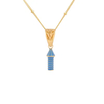 Après Youth Women's Gold / Blue Rocket Charm Necklace Blue In Multi