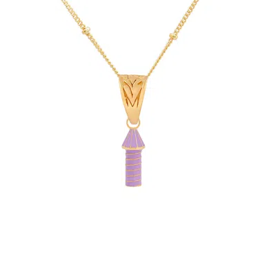 Après Youth Women's Gold / Pink / Purple Rocket Enamel Necklace Purple