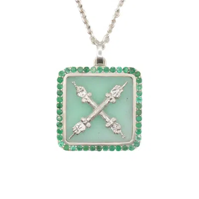 Après Youth Women's Green / Silver Introvert Emerald Necklace