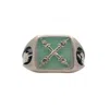 Après Youth Women's Green / Silver Introvert Signet Ring Crysoprase