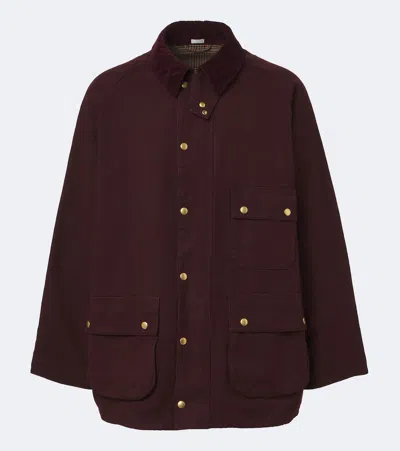 A.presse A. Presse Cotton And Silk-blend Jacket In Burgundy