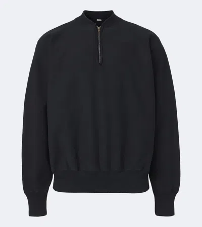 A.presse A. Presse Cotton Zip-up Sweater In Black
