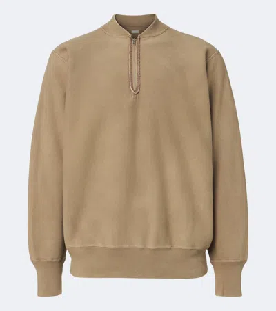 A.presse A. Presse Cotton Zip-up Sweater In Brown