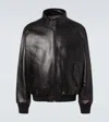 A.presse A. Presse Leather Bomber Jacket In Black