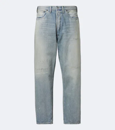 A.presse A. Presse No. 37 Distressed Straight Jeans In Blau