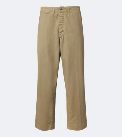 A.presse A. Presse Vintage Cotton Chinos In Brown