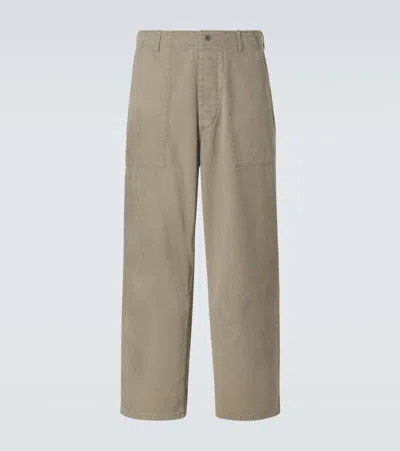 A.presse A. Presse Vintage Cotton Straight Pants In Gray