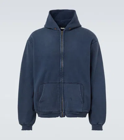 A.presse A. Presse Vintage Cotton Zip-up Hoodie In Blue