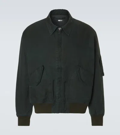 A.presse A. Presse Vintage Silk And Cotton Bomber Jacket In Green