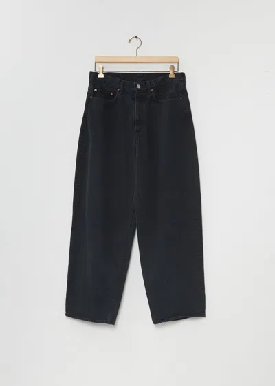 A.presse Black Washed Wide Denim Pants In Blue