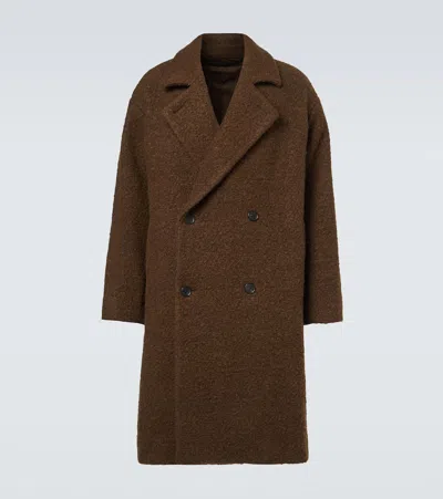 A.presse Double-breasted Wool-blend Coat In Brown