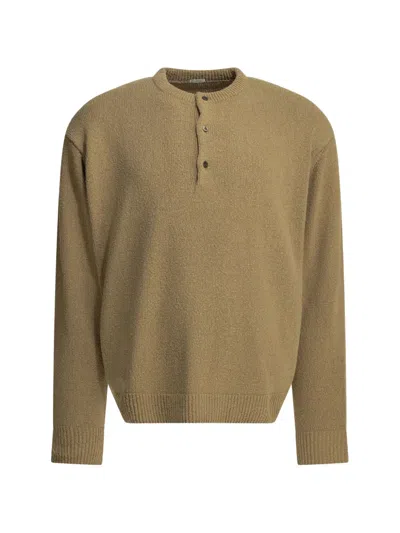 A.presse Button-fastening Silk Sweater In Brown