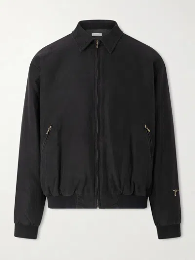 A.presse Cotton And Silk-blend Moleskin Bomber Jacket In Black