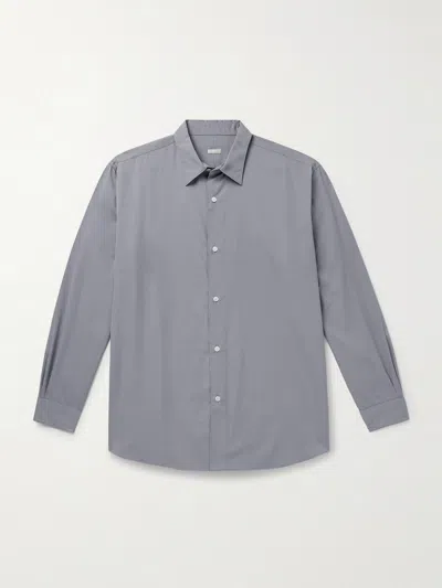 A.presse Cotton And Silk-blend Shirt In Gray