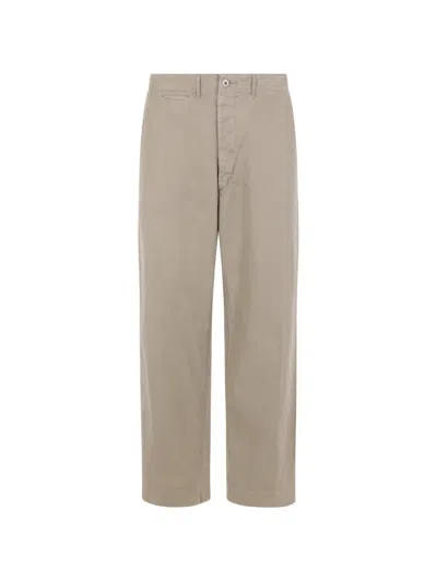 A.presse Cotton Gabardine Trousers In Brown