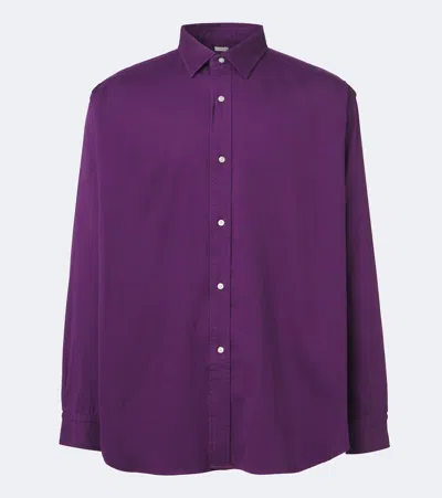 A.presse Cotton Twill Shirt In Purple