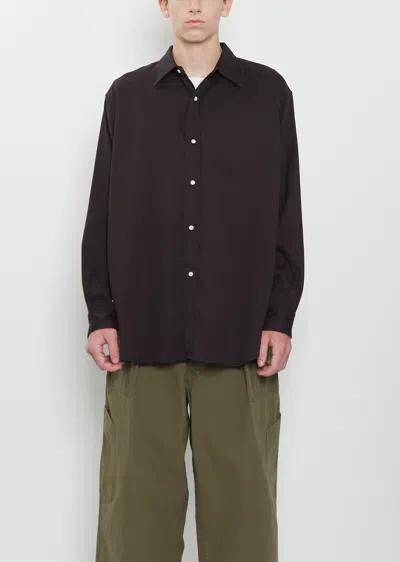 A.presse Double Weave Twill Regular Shirt In Black
