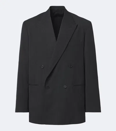 A.presse Double-breasted Wool Blazer In Black