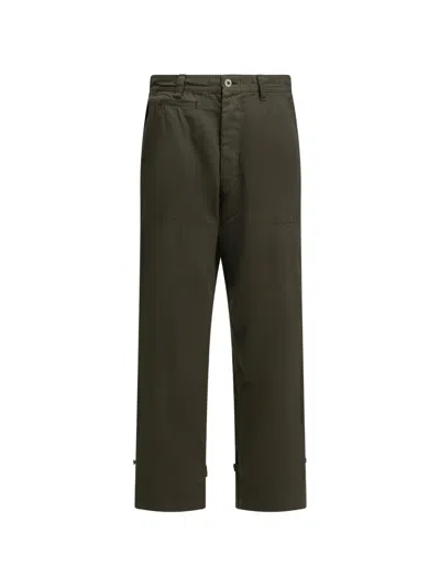 A.presse Herringbone-weave Cargo Trousers In Green