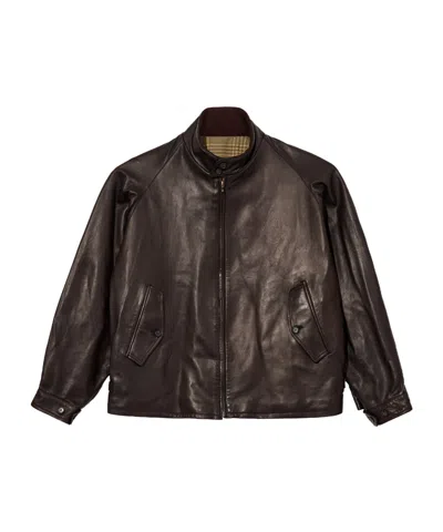 A.presse Leather Driving Jacket In Black